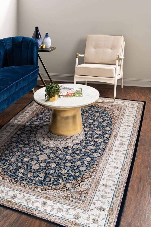 Navy blue Heaven Design Rug